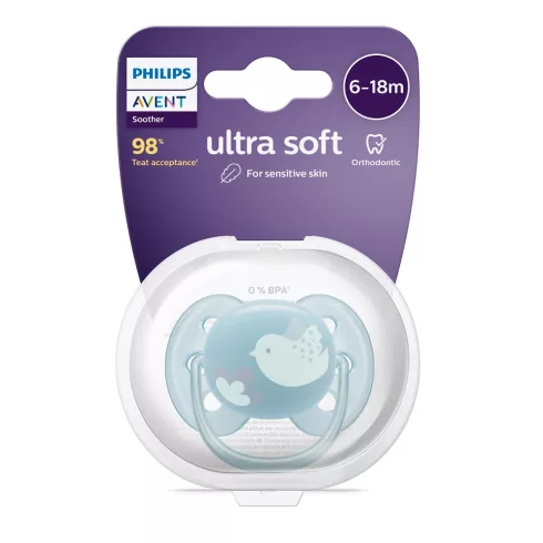 Philips AVENT SCF092/04 Ultrasoft Premium játszócumi 6-18 hó kék, 1 db