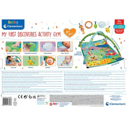 Clementoni Fedezd fel! Állatos játszószőnyeg kiegészítőkkel 61x82cm