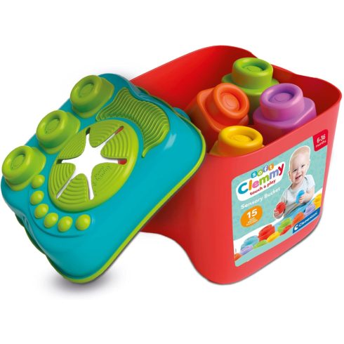 Clementoni Szenzoros doboz puha építőkockákkal fejlesztő játék 6+hó