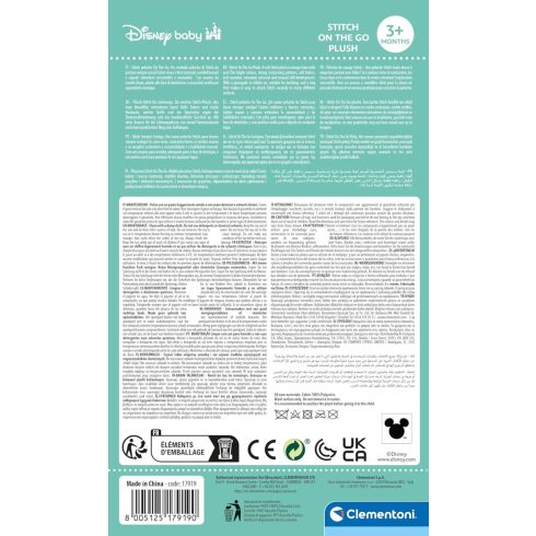 Clementoni Disney Stitch plüss bébijáték,rágóka
