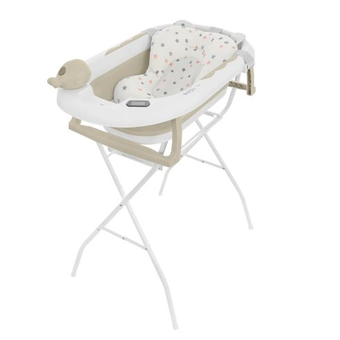 Premium Összecsukható kád hőmérővel és anatómiai támasztékkal + állvány - Ola Beige 