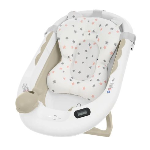Premium Összecsukható kád hőmérővel és anatómiai támasztékkal + állvány - Ola Beige 