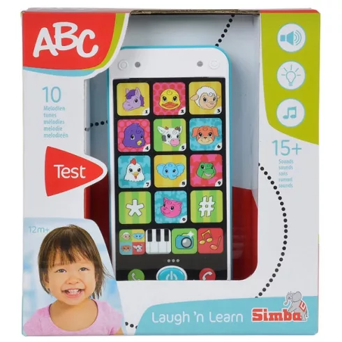 ABC okostelefon fehér-kék színben fénnyel és hanggal 13cm