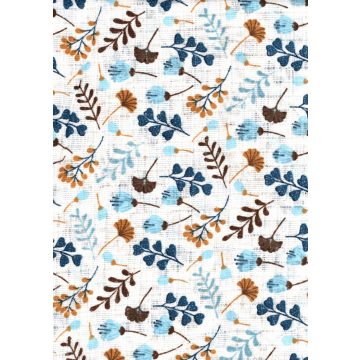 Mintás textil pelenka 1db-os - kék virág