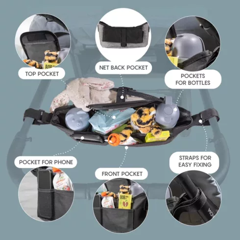 Zopa rendezőtáska babakocsira Plus - Grey