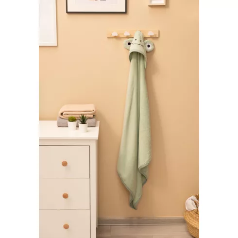 Sensillo kapucnis fürdőlepedő 90*90 cm - zöld béka 