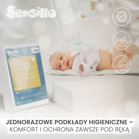 Sensillo pelenkázó alátét 60*90 cm - 10 db 