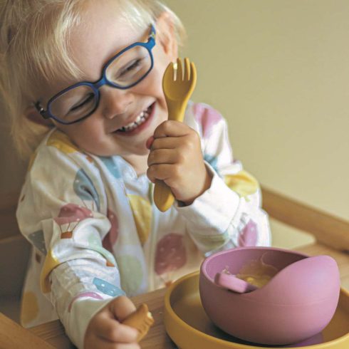 PETITE&MARS Szilikon tál tapadókoronggal TAKE&MATCH  Dusty Rose 6m+