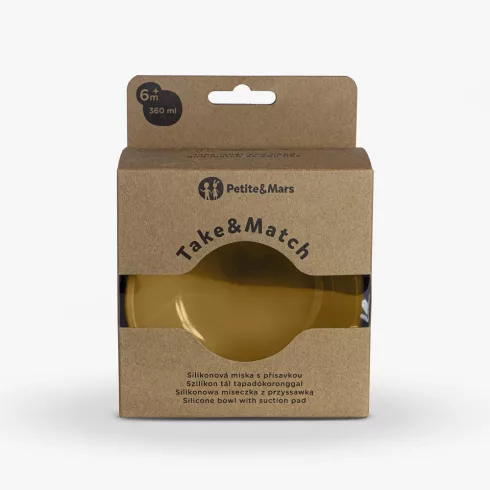 PETITE&MARS Szilikon tál tapadókoronggal TAKE&MATCH  Intense Ochre 6m+