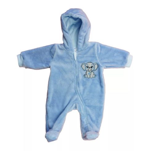 Hímzett kapucnis wellsoft overál (68) - kék elefánt