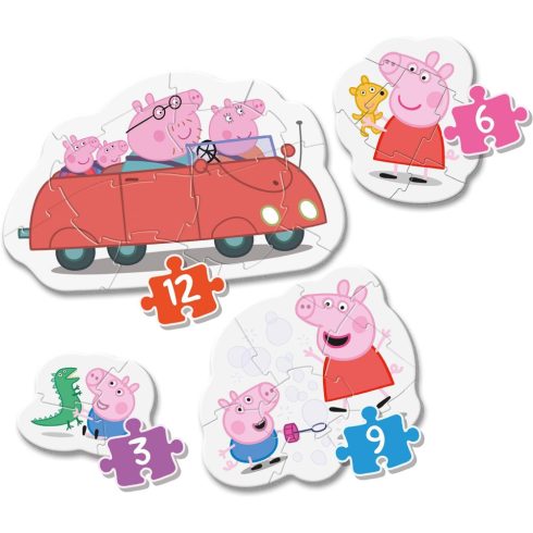 Clementoni Peppa malac 4 az 1-ben 3-6-9-12db-os puzzle