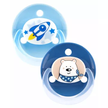   Baby-Nova cseresznye alakú szilikon cumi 0-24 hó 2 db - rakéta/maci 