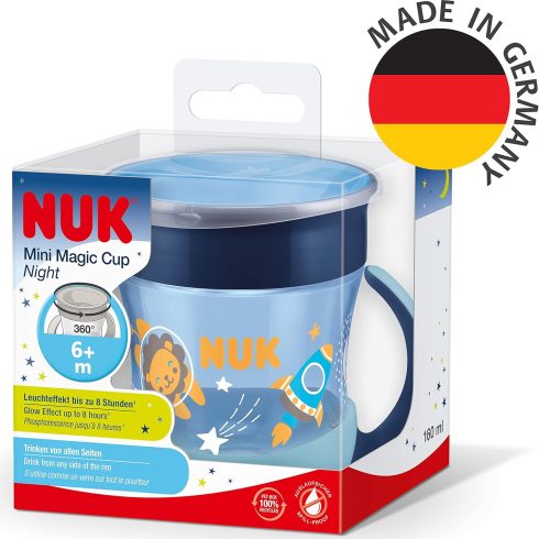 NUK Mini Magic Cup Night 6hó+ varázslatos pohár 160ml - kék