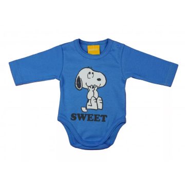 Hosszú ujjú baba body Snoopy mintával  (86) - kék