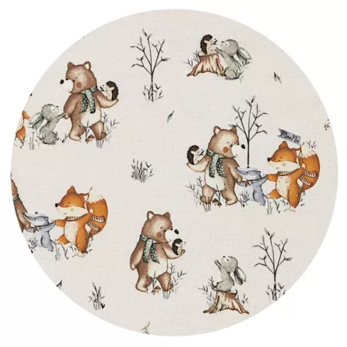 Baby Shop pamut,gumis lepedő 80*160 cm  - Róka és barátai 