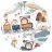   Baby Shop pamut,gumis lepedő 80*160 cm  - Állatok a vonaton 