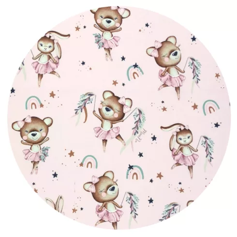 Baby Shop pamut,gumis lepedő 80*160 cm - Kis balerina rózsaszín 