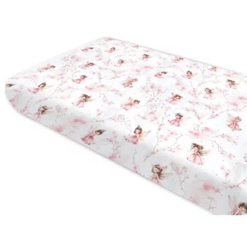   Baby Shop pamut,gumis lepedő 80*160 cm  - Varázsló tündér rózsaszín 