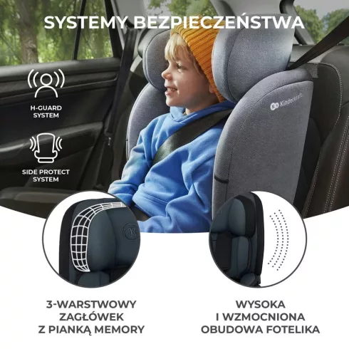 KINDERKRAFT ONETO3 i-Size Isofix Autósülés 76-150 cm - Graphite Black