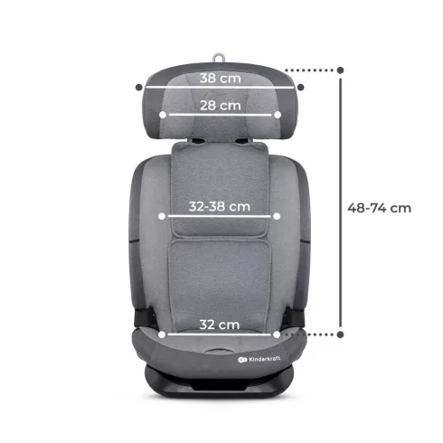 KINDERKRAFT ONETO3 i-Size Isofix Autósülés 76-150 cm - Cool Grey