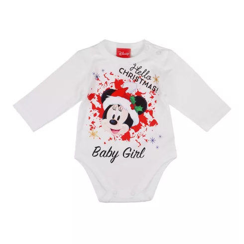 Disney Baby hosszú ujjú body (80) - Minnie "Hello Christmas Baby girl"