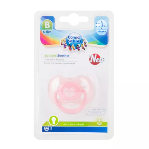 Canpol babies cseresznye alakú szilikon cumi 6-18m - rozsaszin