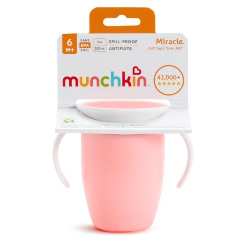 Munchkin Miracle Cup itatópohár, 207 ml  - pasztell rózsaszín 