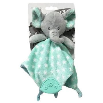   Tulilo puha plüss csörgő,rágóka,alvókendő - elefánt menta