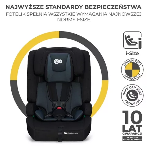 Kinderkraft Safety Fix 2 I-Size biztonsági autósülés  76-150cm - black