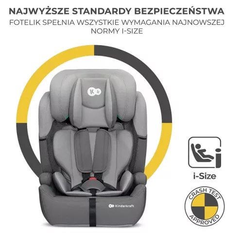 Kinderkraft COMFORT UP i-Size biztonsági autósülés  76-150cm - grey