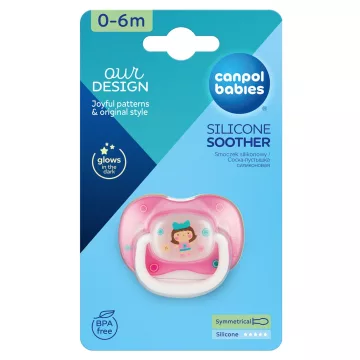   Canpol babies nyugtató szilikon cumi 0-6 hó - rózsaszín kislány