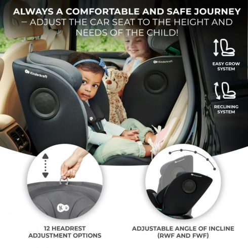 Kinderkraft I-360 i-Size gyermekülés (40-150 cm) - black 