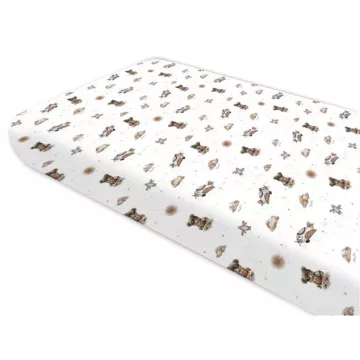 Baby Shop 70*140 cm pamut,gumis lepedő - bézs maci