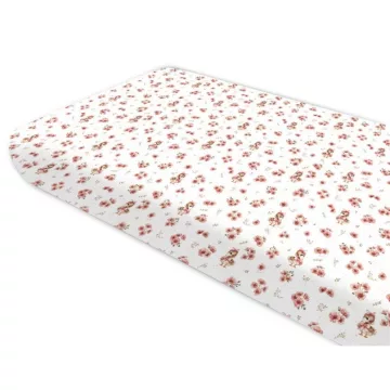   Baby Shop pamut,gumis lepedő 70*140 cm  - rózsaszín kacsa 
