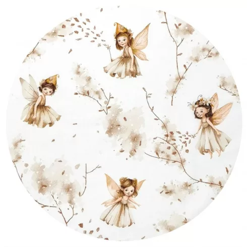 Baby Shop 60*120 cm pamut,gumis lepedő - Varázsló tündér bézs