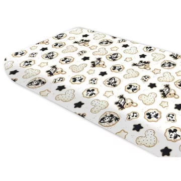 Baby Shop 60*120 cm pamut,gumis lepedő - Mickey bézs