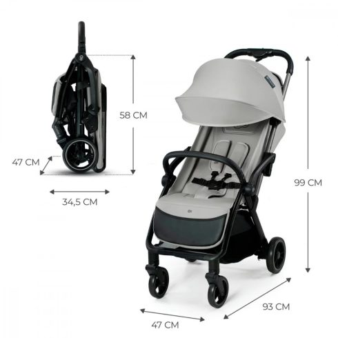 Kinderkraft APINO sport babakocsi 22 kg-ig - Dove grey 
