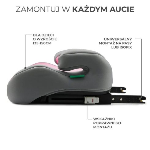 Kinderkraft i-Boost i-Size ülésmagasító 135-150 cm - Pink