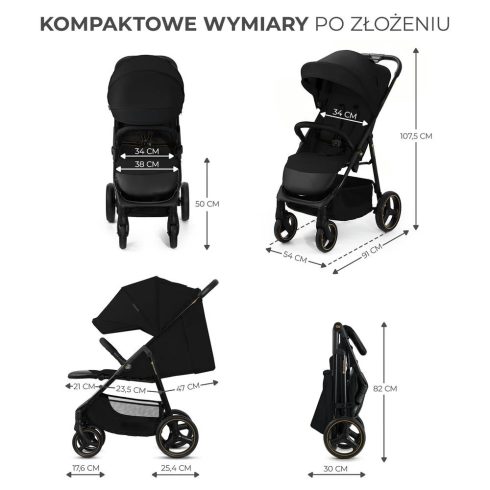 Kinderkraft Trig 3 sportbabakocsi - Onyx Black