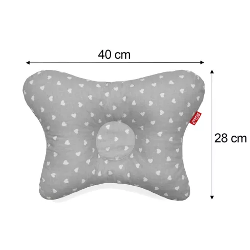 Scamp laposfejűség elleni párna - Little Heart White Gray