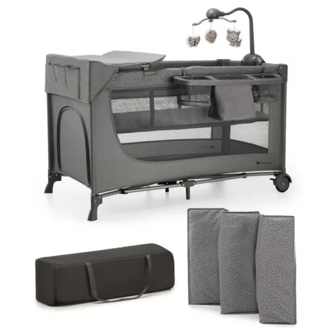 Kinderkraft JOY 2 multifunkciós utazóágy - Dark grey 