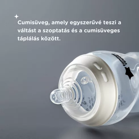 Tommee Tippee Natural Start 2*260ml cumisüveg 0+ - kék (béka&kacsa mintával)