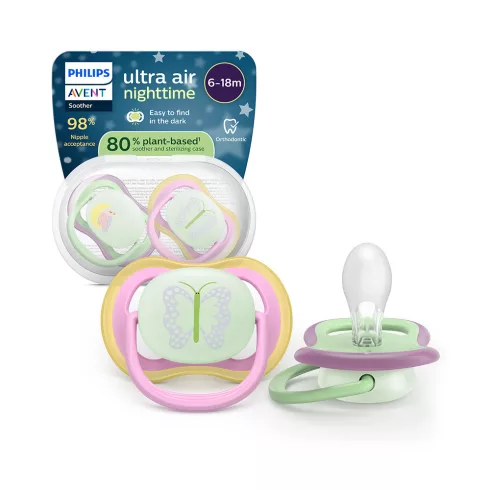 Philips AVENT SCF376/29 Ultra air éjszakai Játszócumi 6-18hó lányos 2db