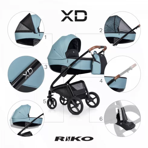  Riko XD 3:1 multifunkciós babakocsi -  02 Crystal blue