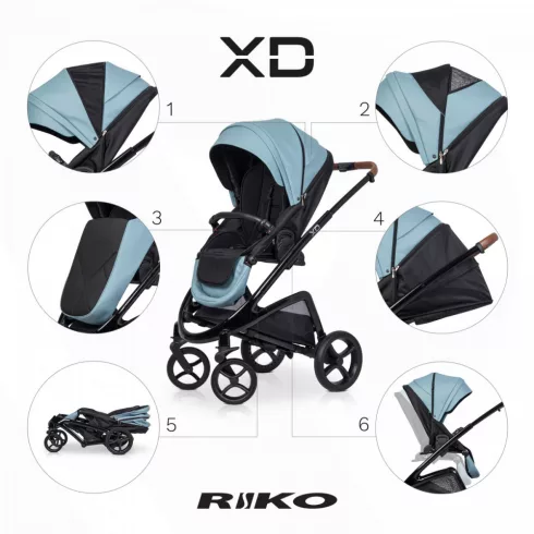  Riko XD 3:1 multifunkciós babakocsi -  02 Crystal blue