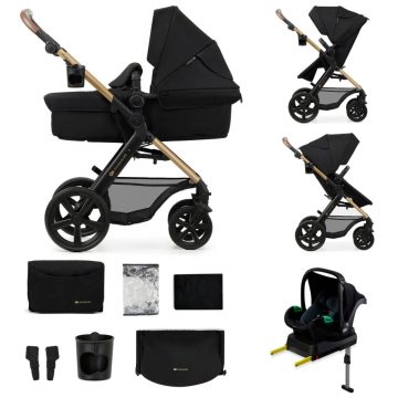   Kinderkraft Moov 2 + Mink pro 4:1 multifunkciós babakocsi - Pure Black