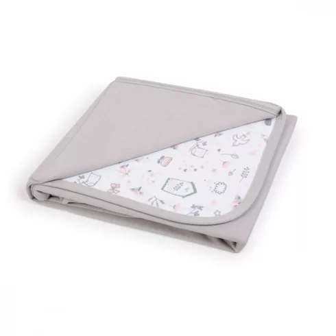 Ceba Baby pamut babapléd 90X100 cm - Light grey + Bird World