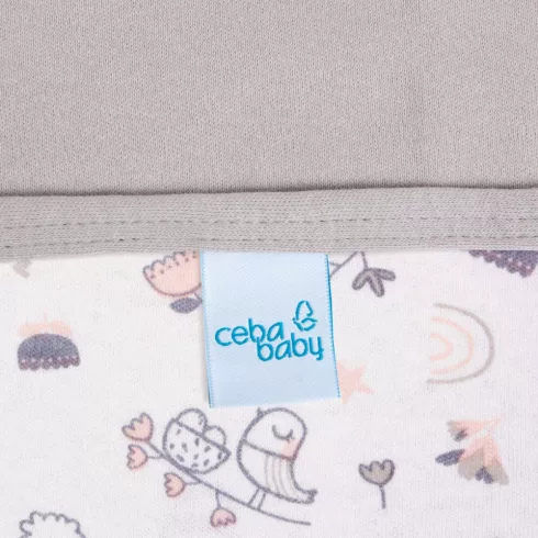 Ceba Baby pamut babapléd 90X100 cm - Light grey + Bird World