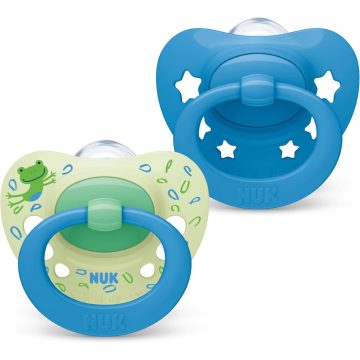 NUK Signature szilikon cumi  6-18 hó 2db - zöld/kék