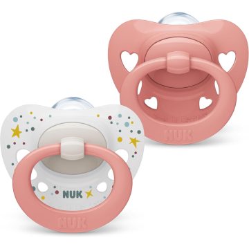 NUK Signature szilikon cumi  0-6 hó 2db - lányos 